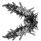 Sprite des muschelartigen Endgegners"Crawler" aus dem Game-Boy-Spiel Nemesis