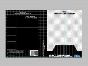 Leeres Sega-Mega-Drive-Cover-Template mit Rasterdesign für eigene Custom-Cover-Gestaltung